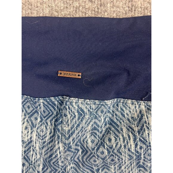 Prana Leggings Women's Medium Blue Geometric Josette Capri Crop Lattice Cutout - Picture 7 of 7